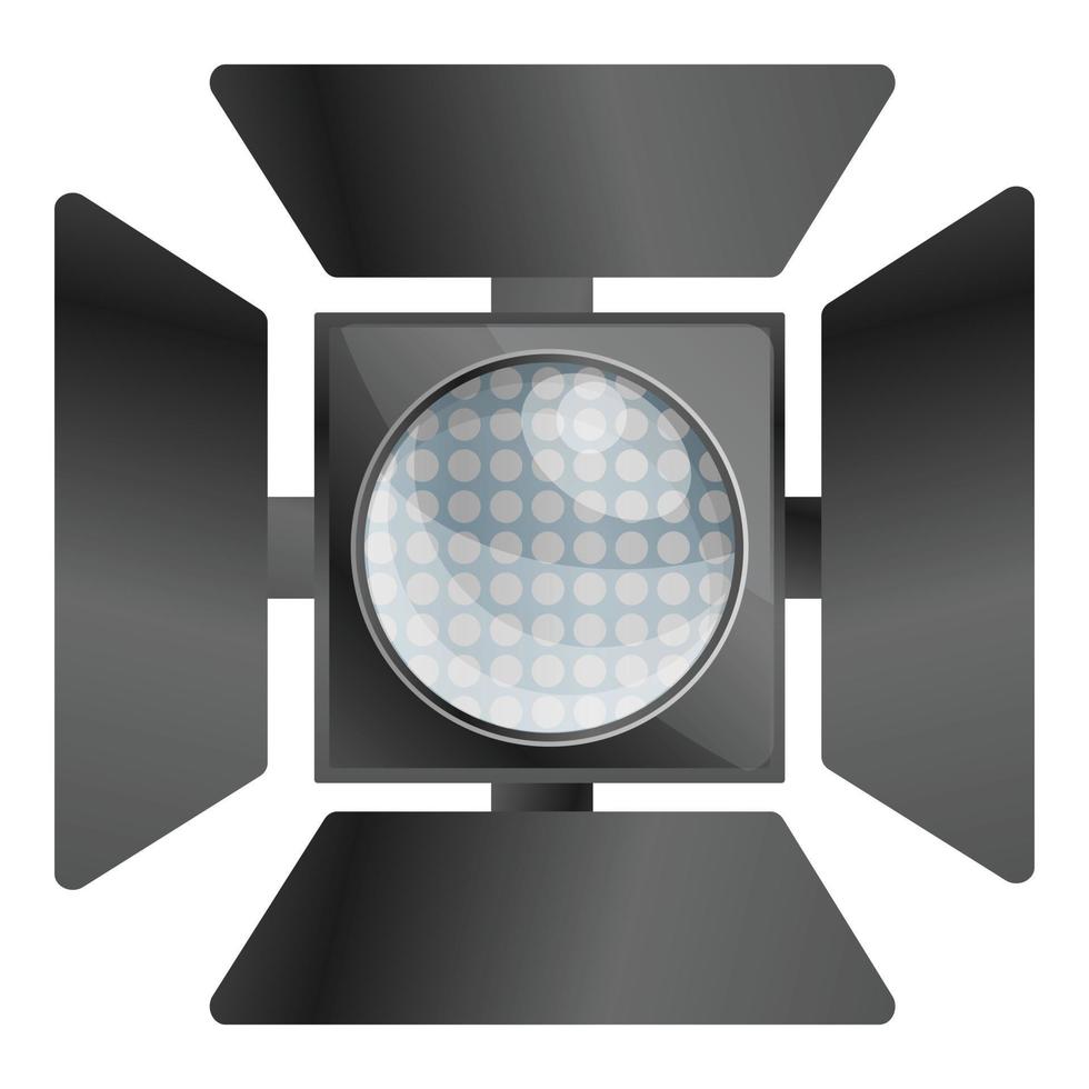 Camera spot light icon, cartoon style vector