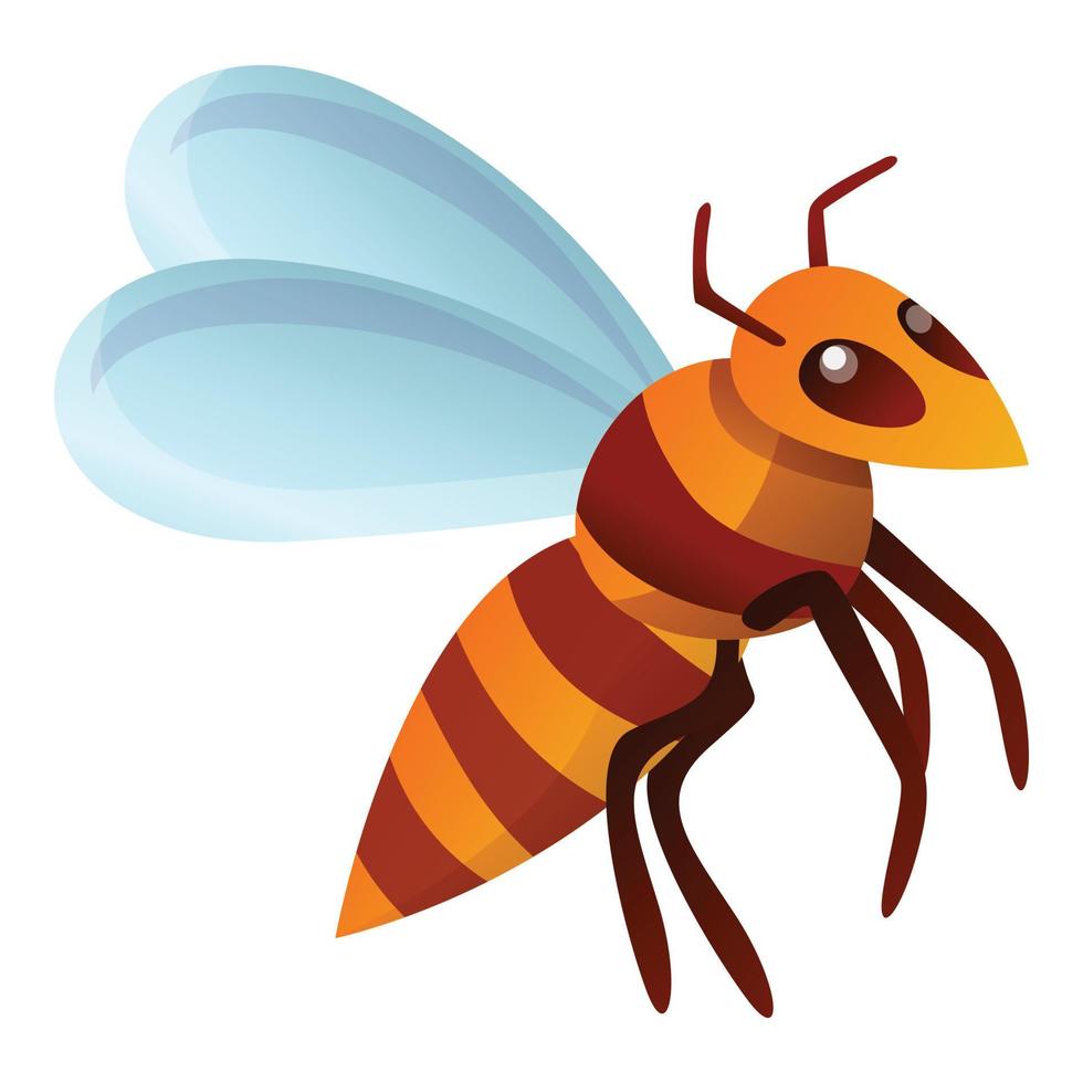 Bee icon, cartoon style vector