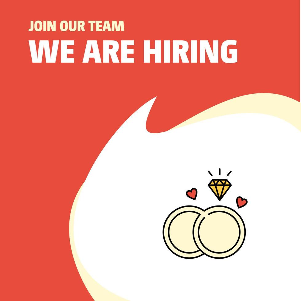 Join Our Team Busienss Company Diamond ring We Are Hiring Poster Callout Design Vector background