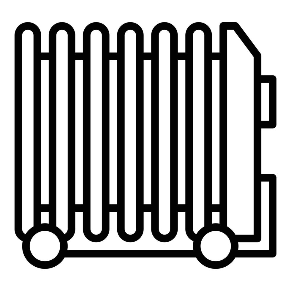 Oil radiator heater icon, outline style vector
