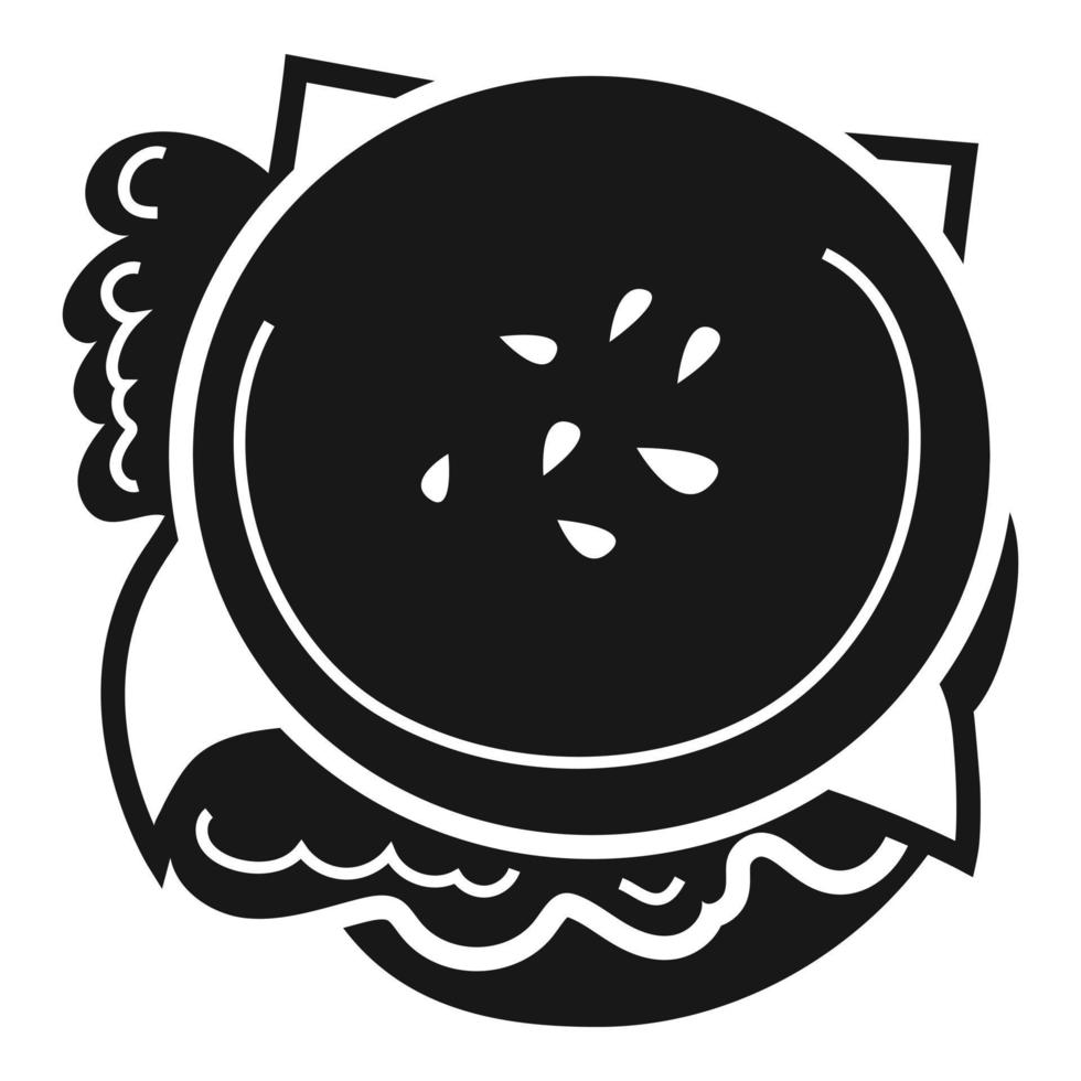 Tasty burger icon, simple style vector