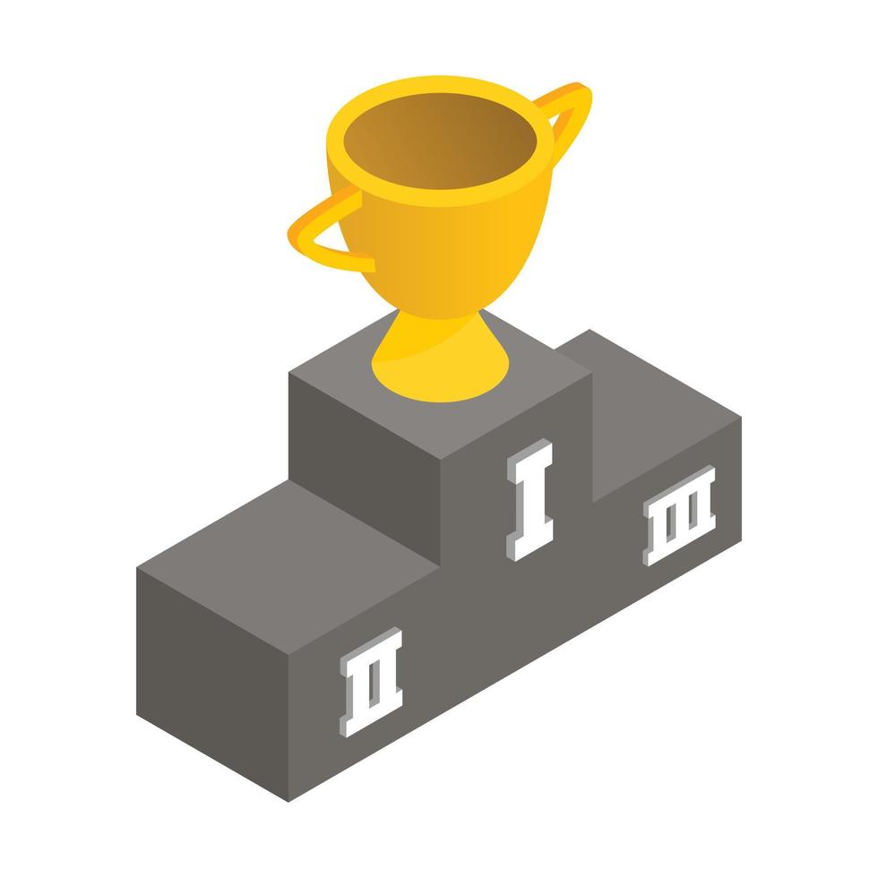 Gold cup winner isometric 3d icon vector