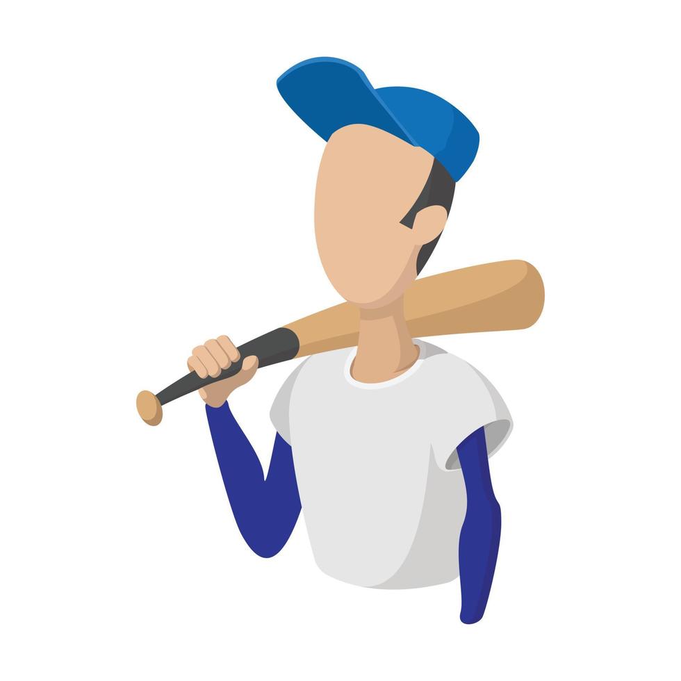 icono de dibujos animados de jugador de béisbol vector