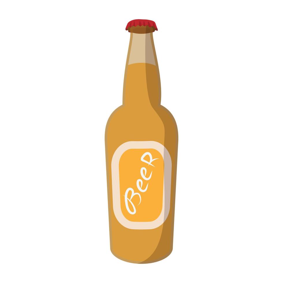 Bottle of beer cartoon icon vector