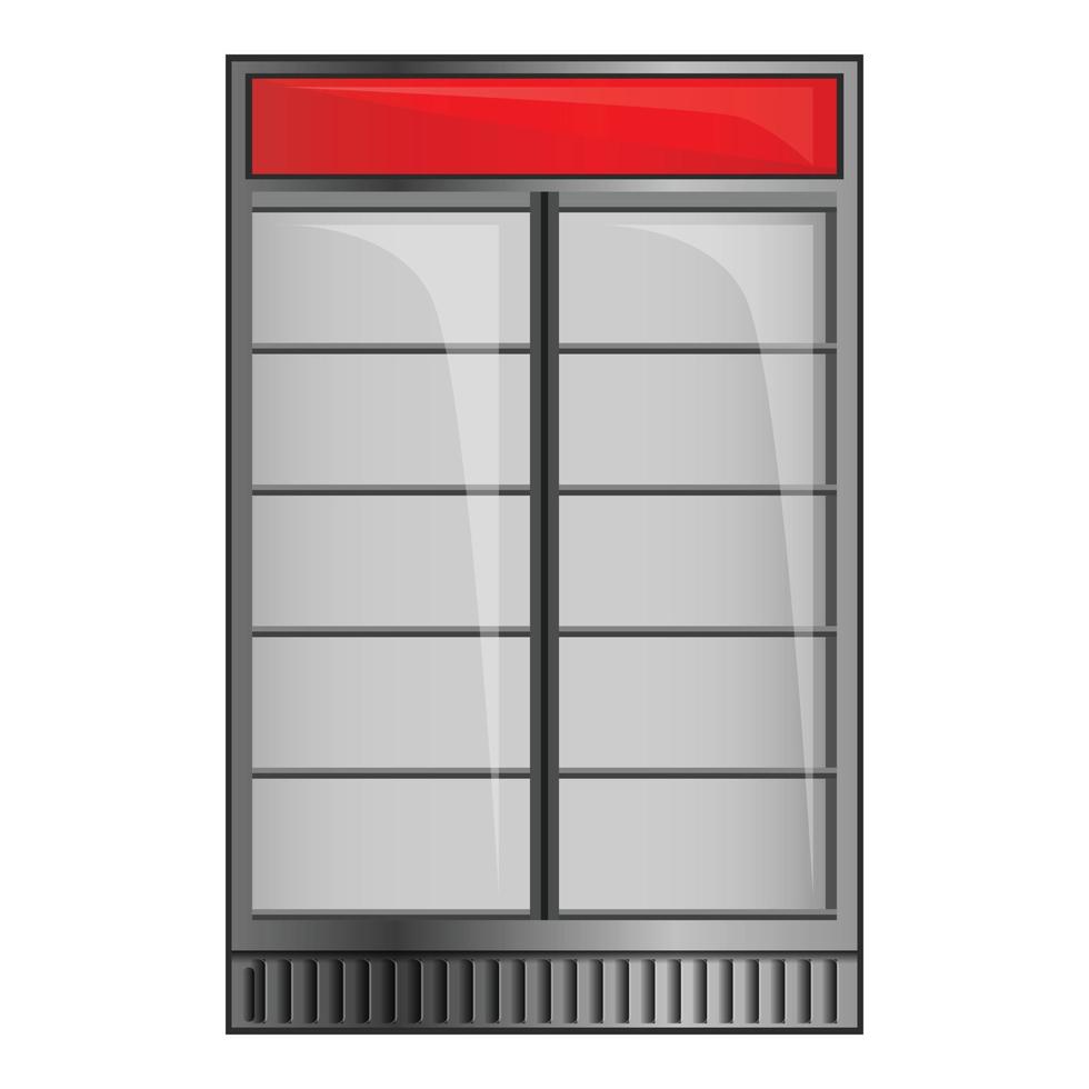 Drink fridge icon, cartoon style vector