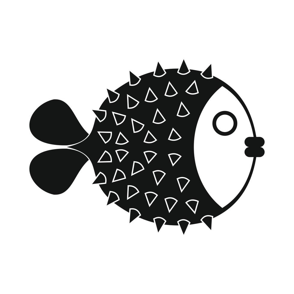 Fugu sharp fish icon, simple style vector