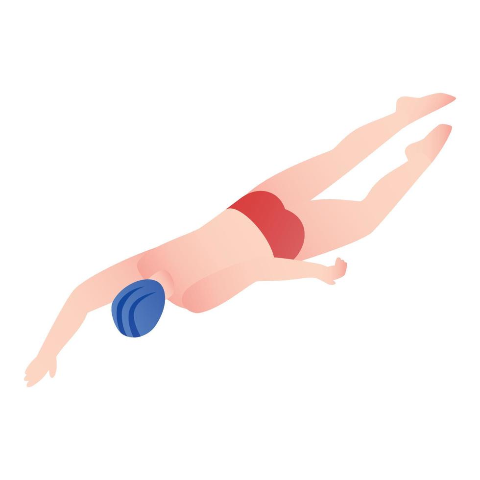 Swimming sport pool icon, isometric style vector