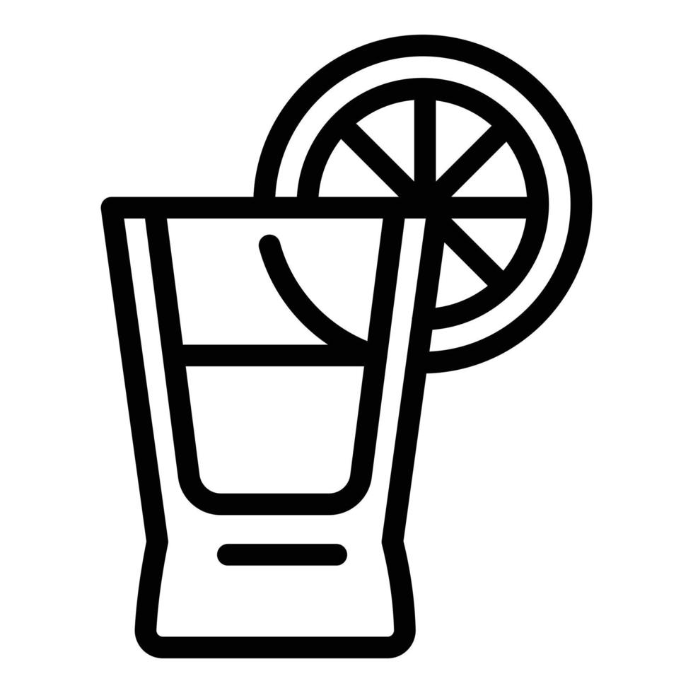 icono de vaso de tequila, estilo de contorno vector