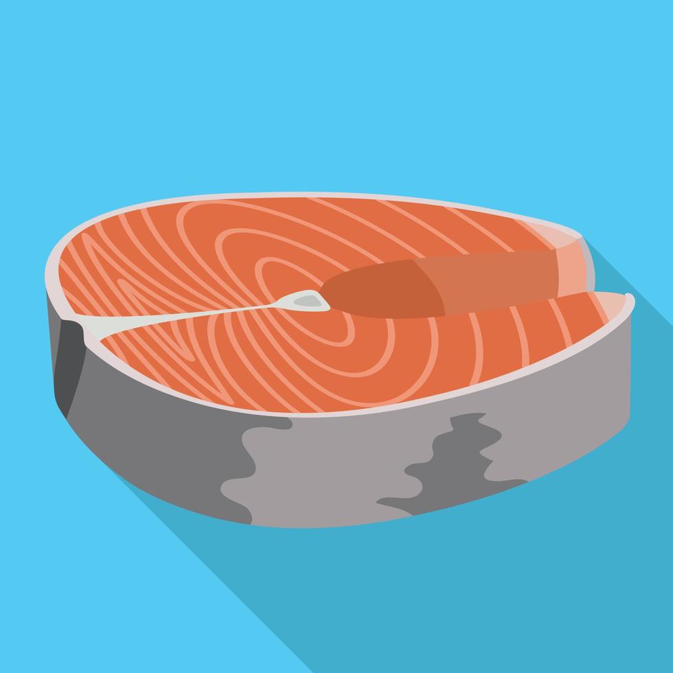 filete de atún, icono, plano, estilo vector