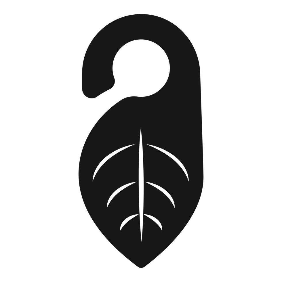 Leaf door tag icon, simple style vector