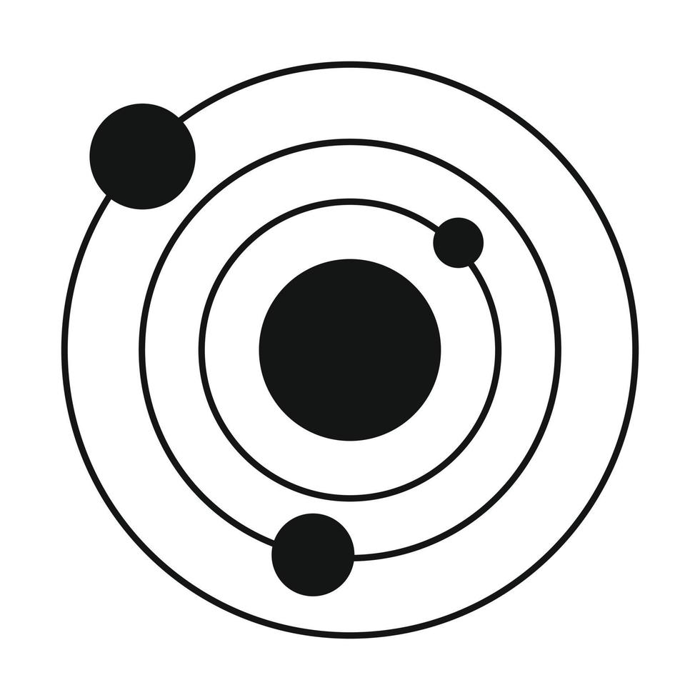 Solar system black simple icon vector