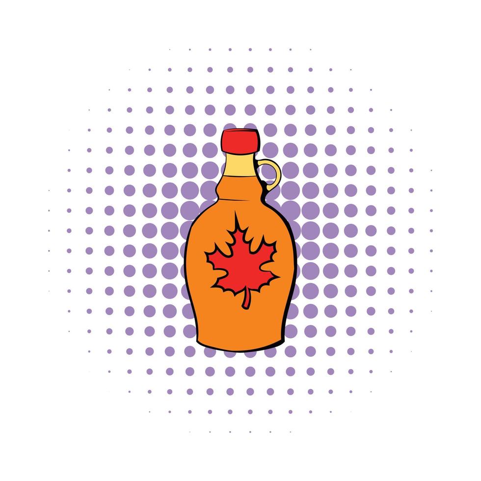 Bottle of maple syrup icon, comics style vector