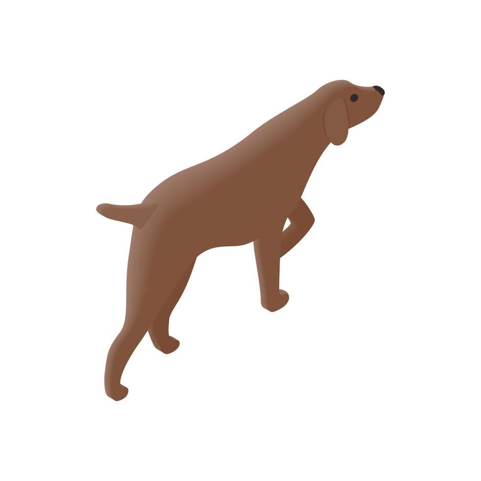 perro de caza icono isométrico 3d vector