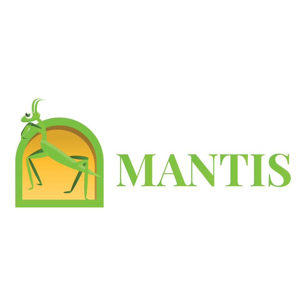 logotipo de mantis, estilo de dibujos animados vector