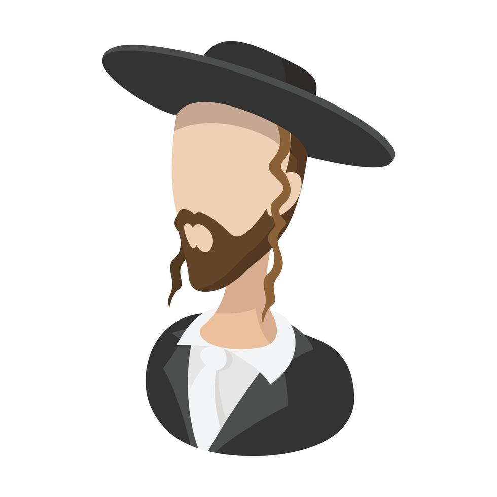 Rabbi cartoon icon vector
