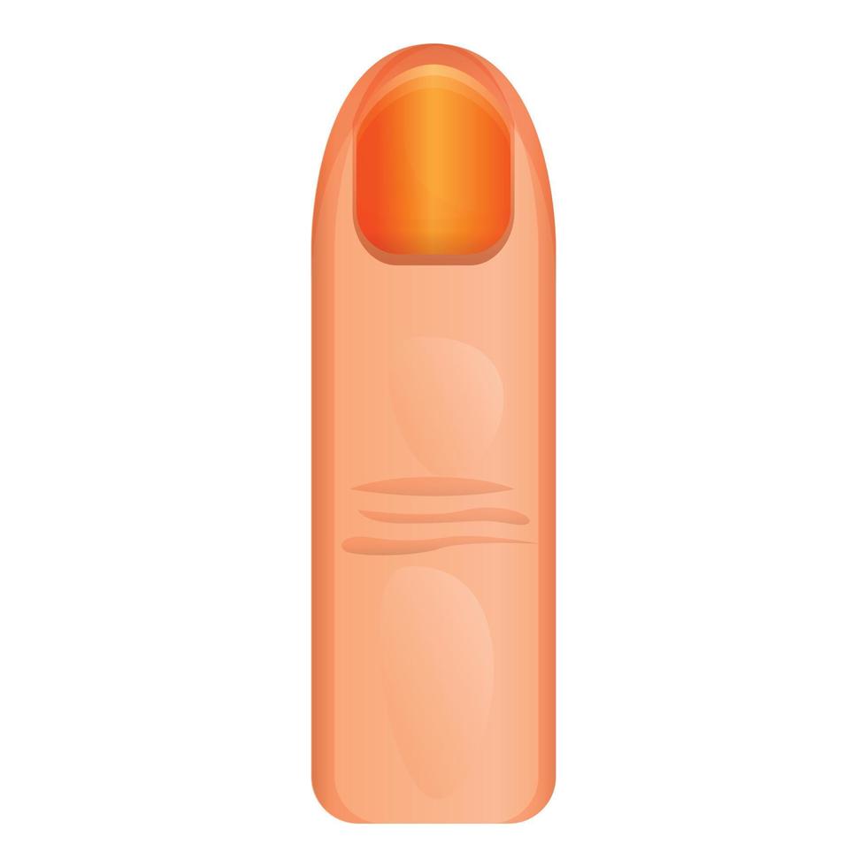 Orange small nail icon, cartoon style vector