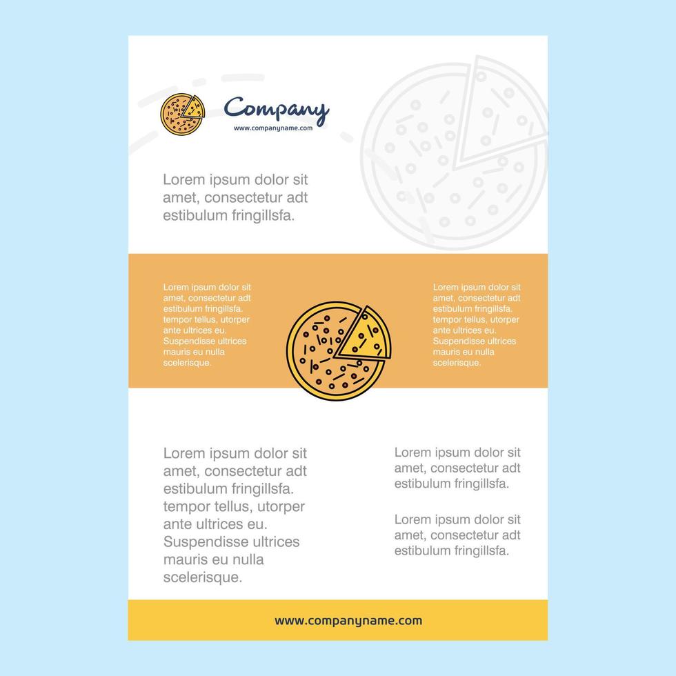 Template layout for Pizza comany profile annual report presentations leaflet Brochure Vector Background