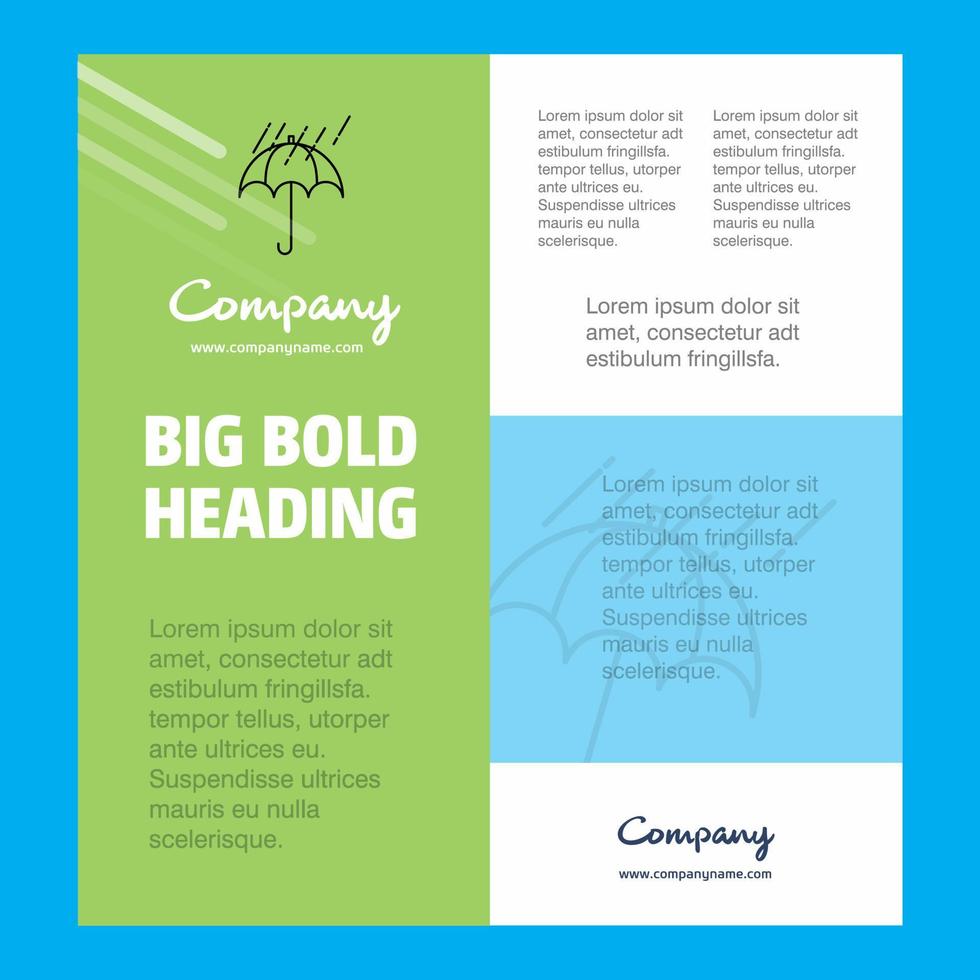 plantilla de póster de empresa de negocios de lluvia y paraguas con lugar para texto e imágenes de fondo vectorial vector