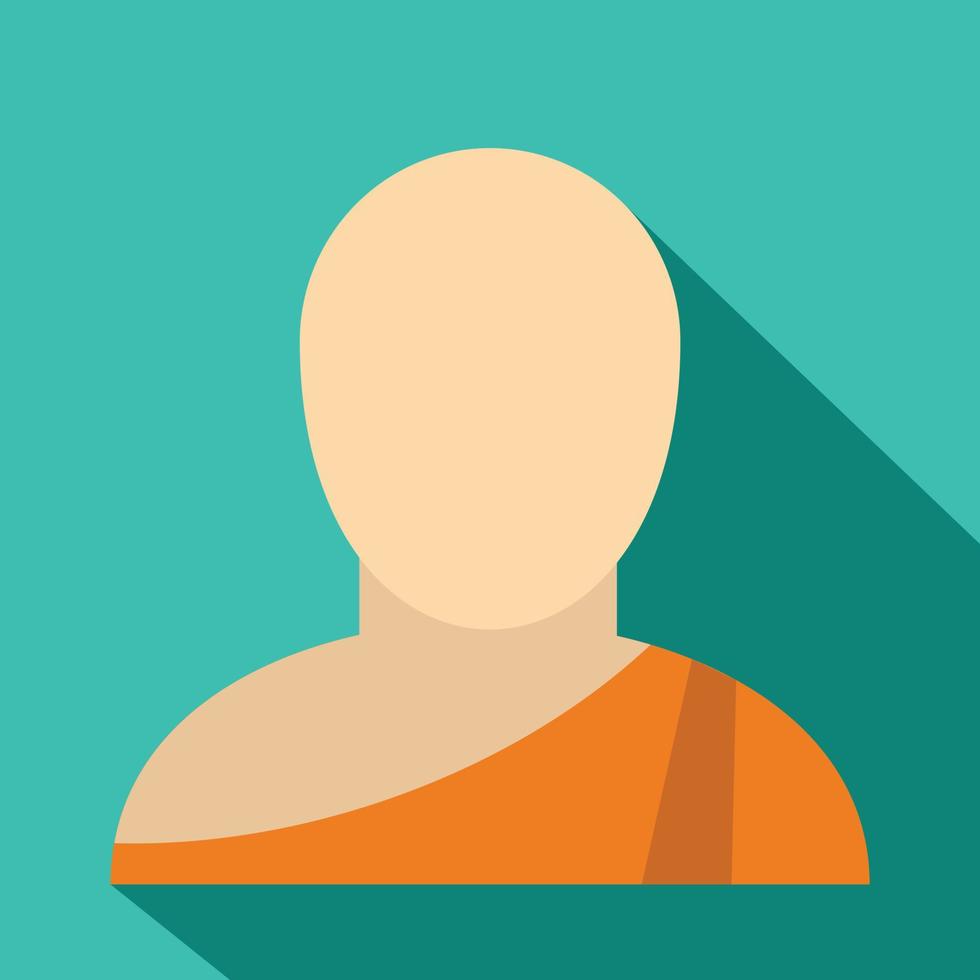 Buddhist monk flat icon vector