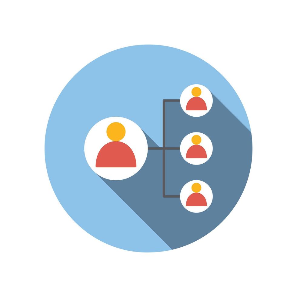 Business connect with leader man flat icon vector