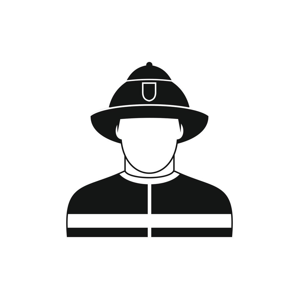 bombero negro simple icono vector