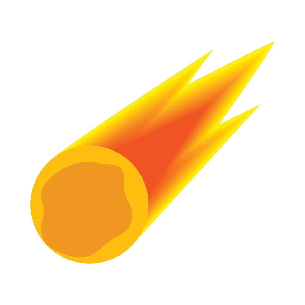 Falling meteor with long tail icon vector