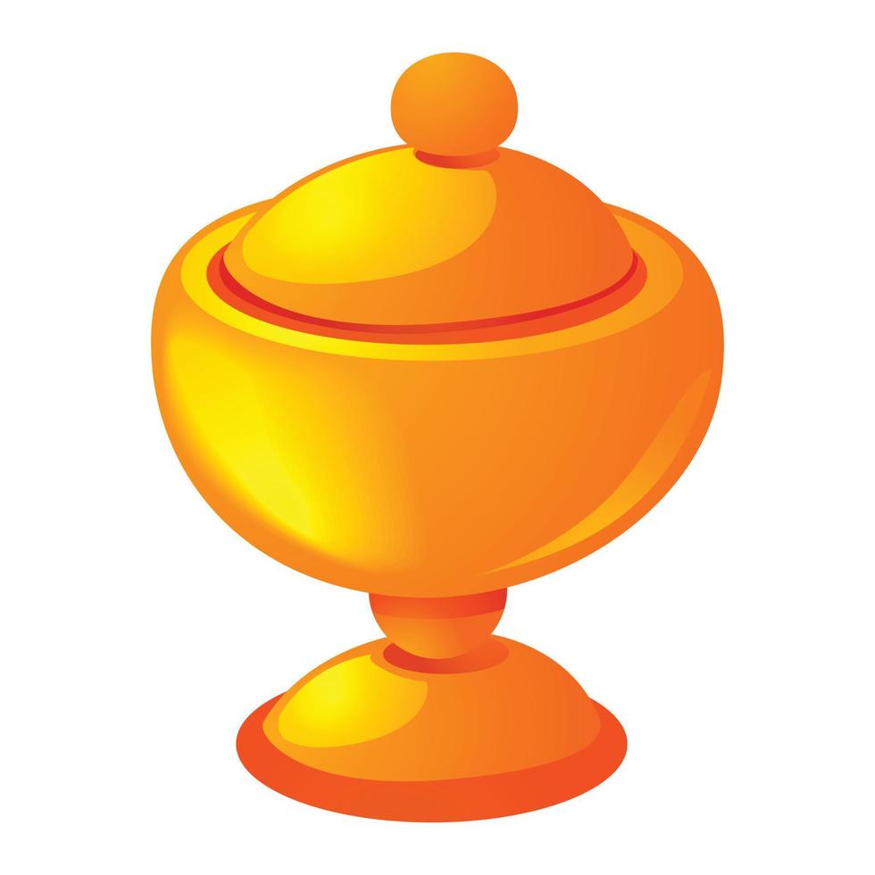 Gold cup icon, cartoon style vector