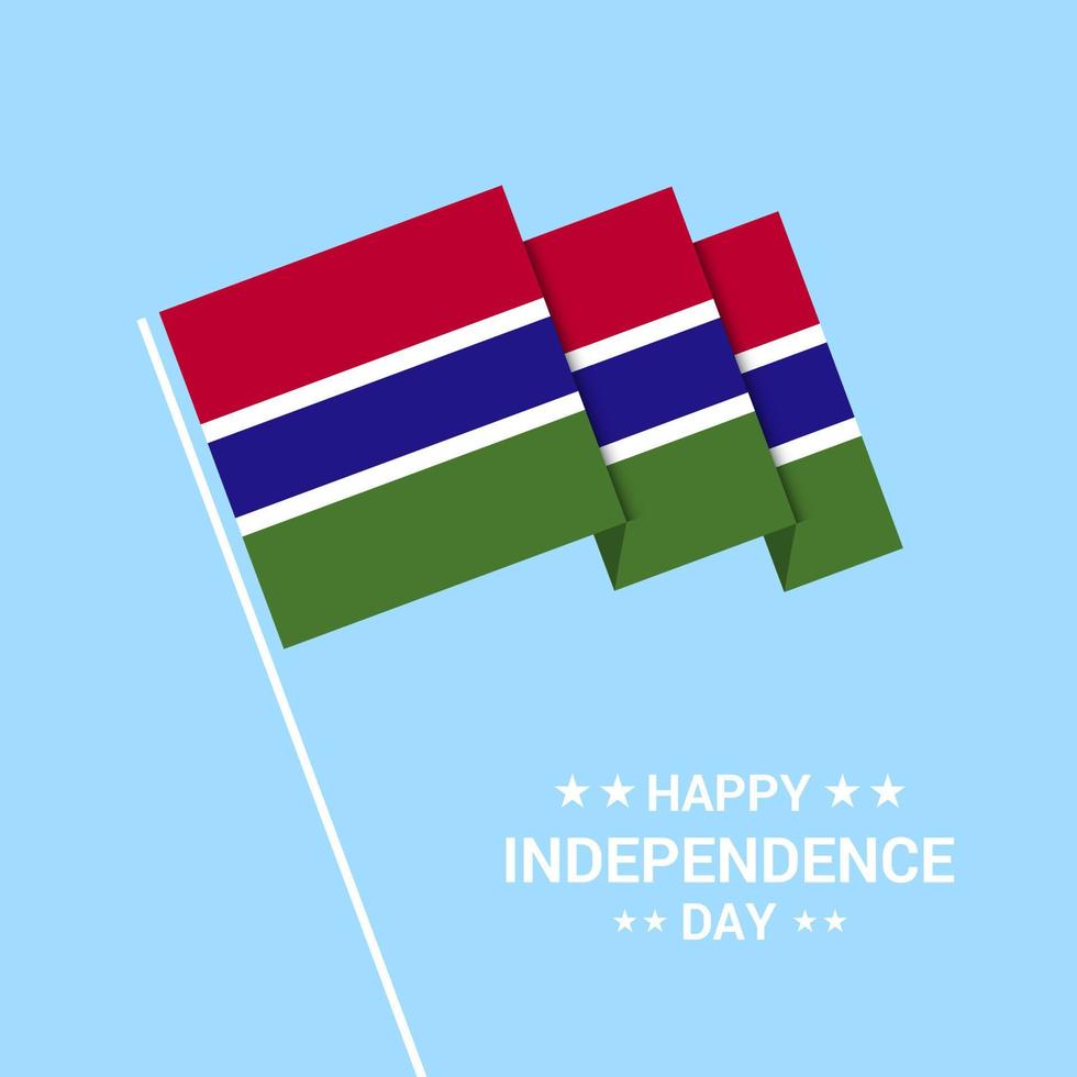 Gambia Independence day typographic design with flag vector