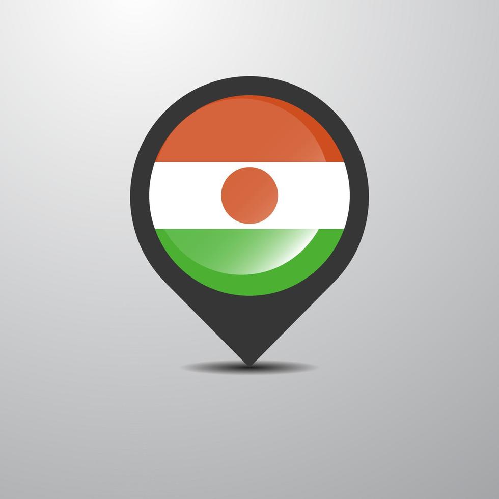 Niger Map Pin vector