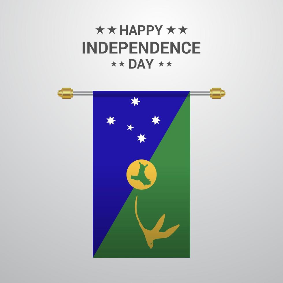 Christmas island Independence day hanging flag background vector