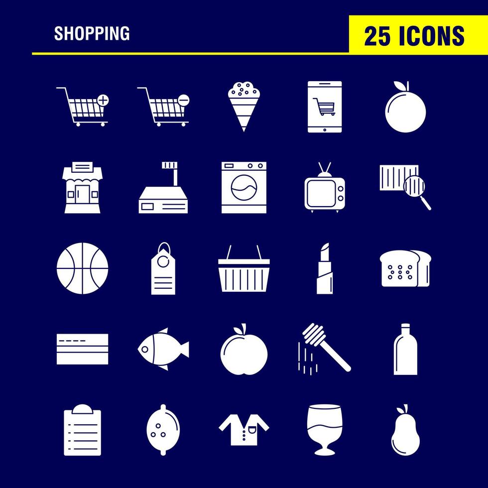 Shopping Solid Glyph Icon for Web Print and Mobile UXUI Kit Such as Cart Trolley Buy Add Cart Trolley Buy Remove Pictogram Pack Vector