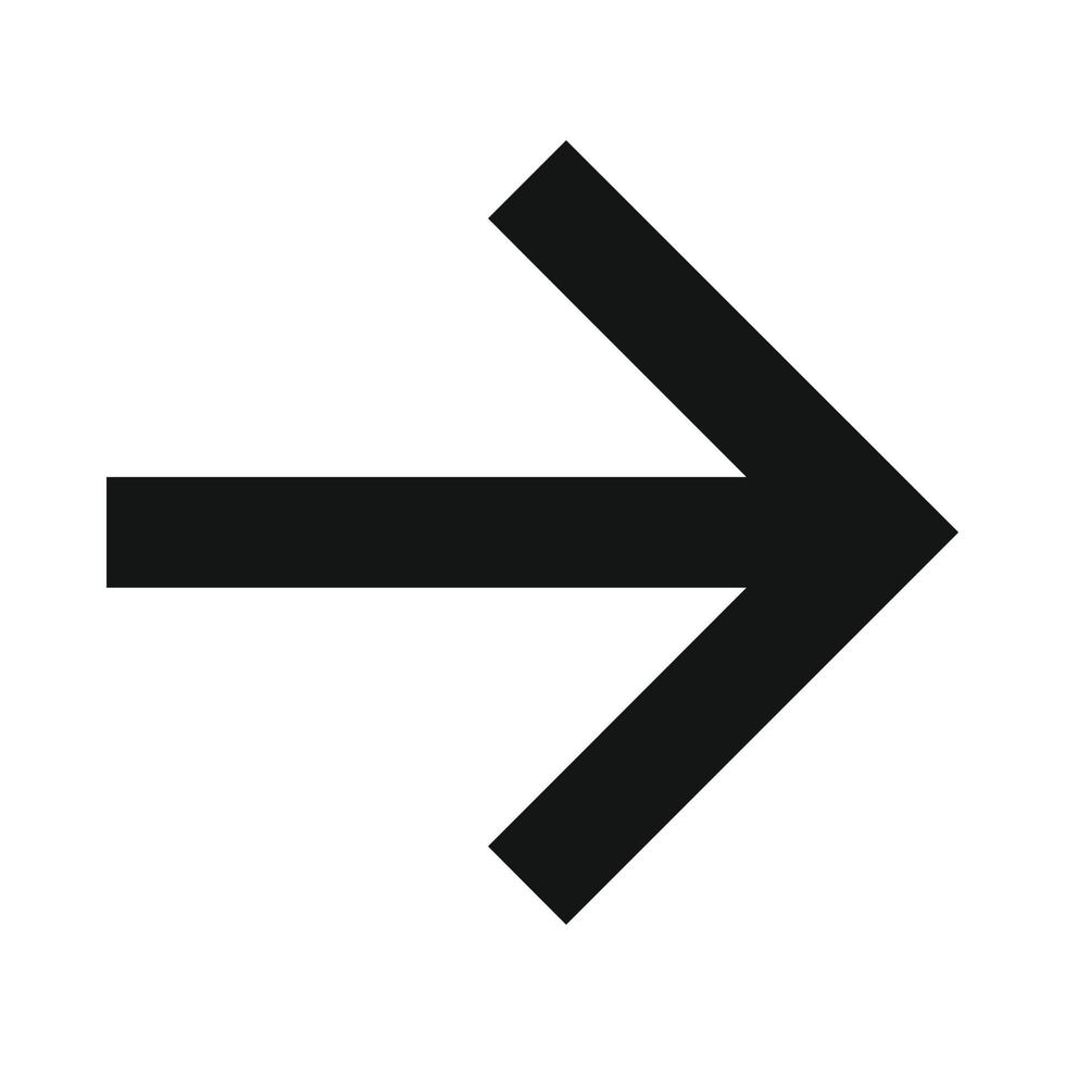Right arrow black simple icon vector
