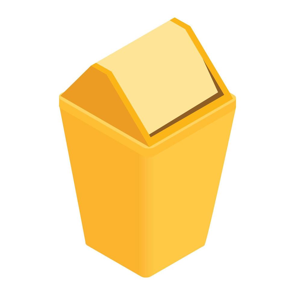 Trash plastic can with lid icon isometric 3d style vector