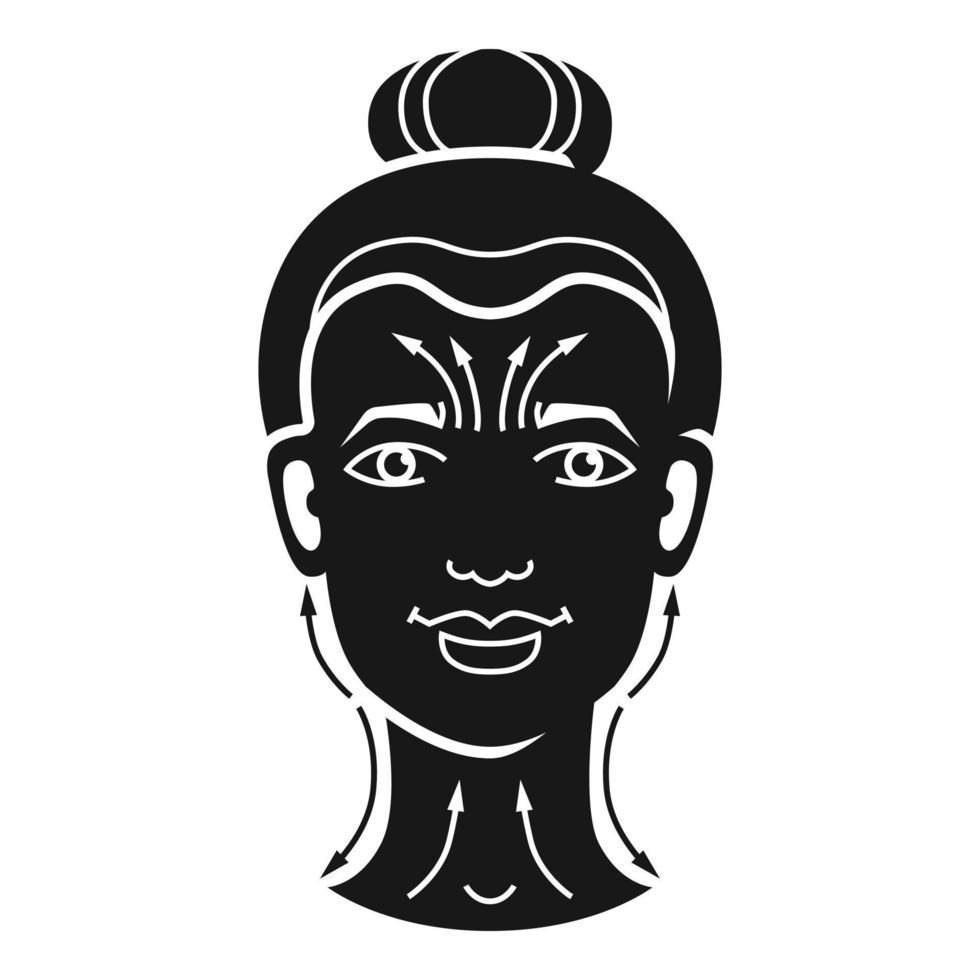 Woman facial lift icon, simple style vector