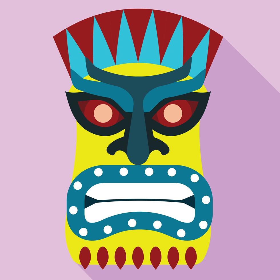 Aztec idol icon, flat style vector