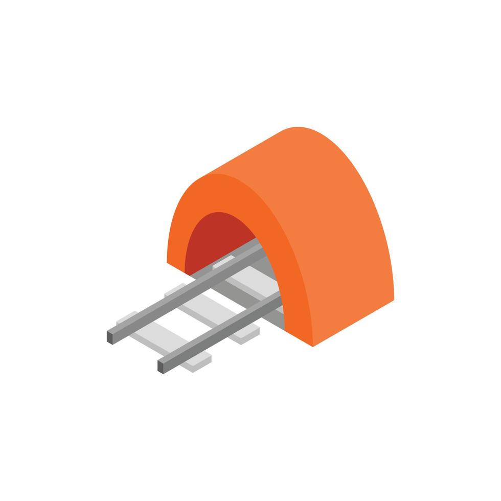 Railway tunnel isometric 3d icon vector