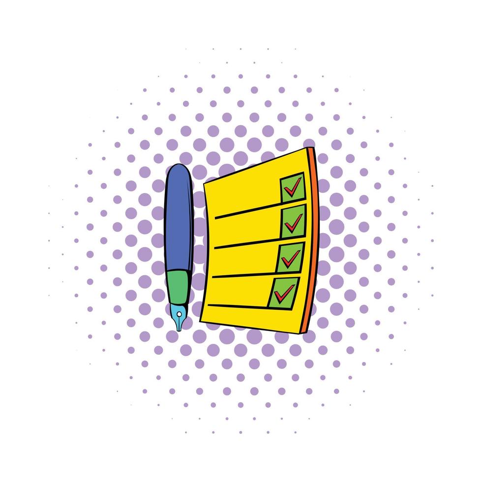 To do list icon, comics style vector