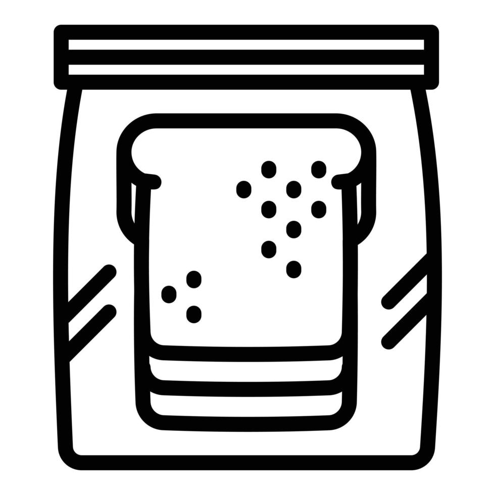 Sandwich in lunchbox icon, outline style vector