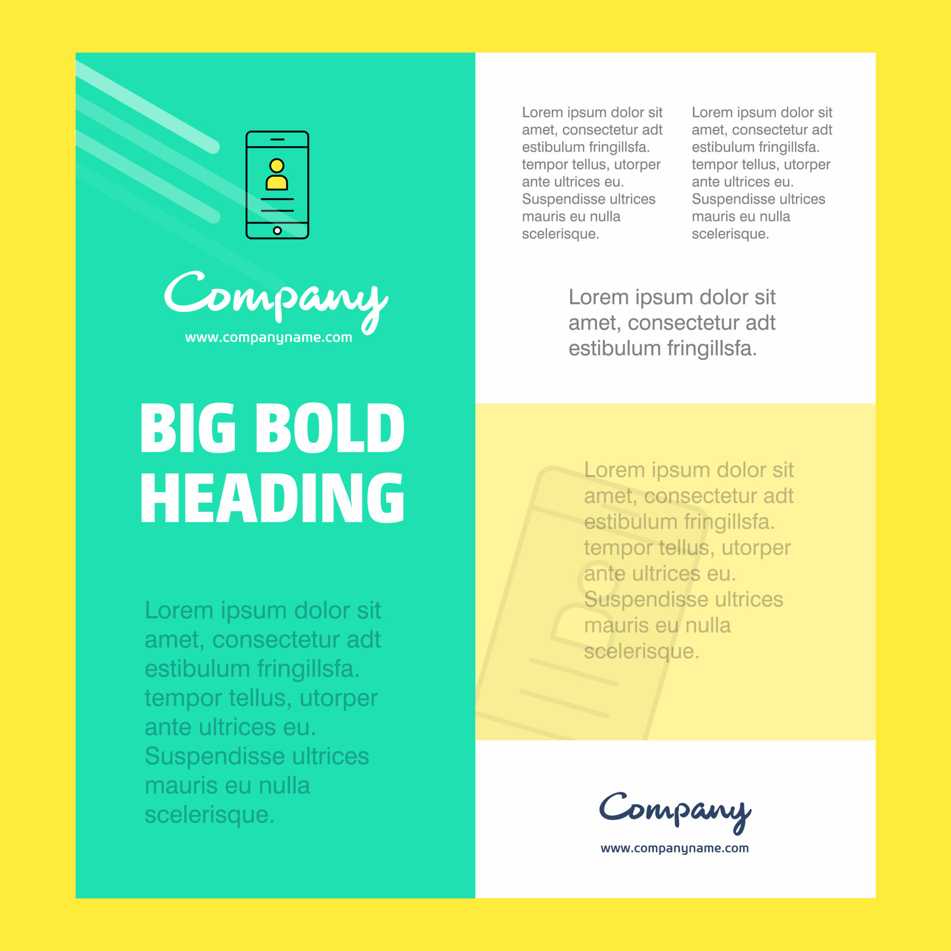 User profile Business Company Poster Template with place for text and