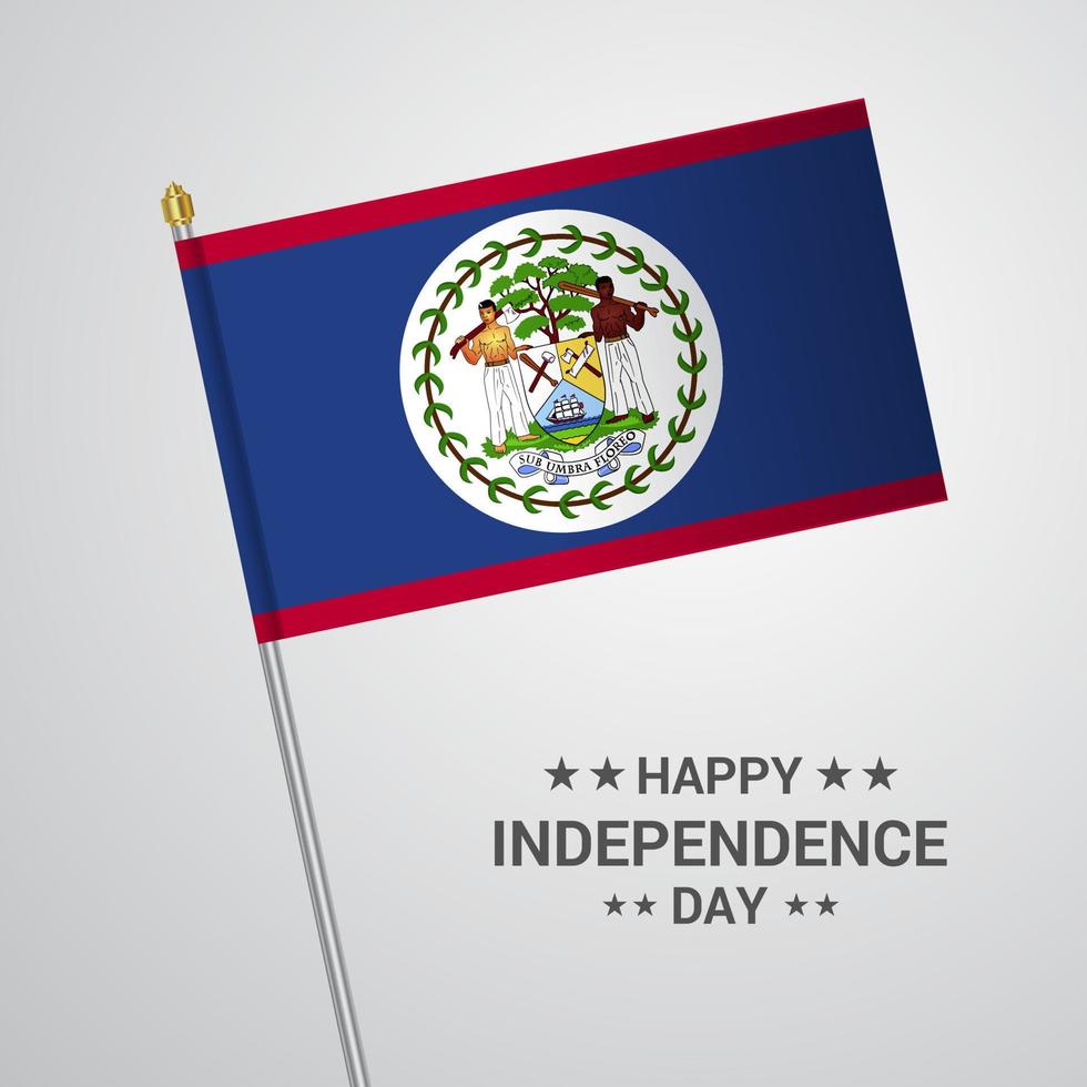 Belize Independence day typographic design with flag vector