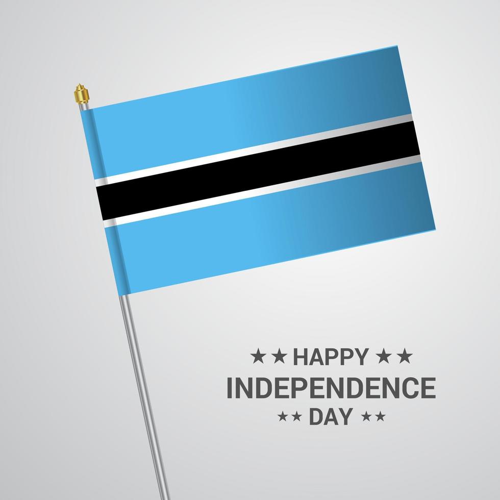 Botswana Independence day typographic design with flag vector