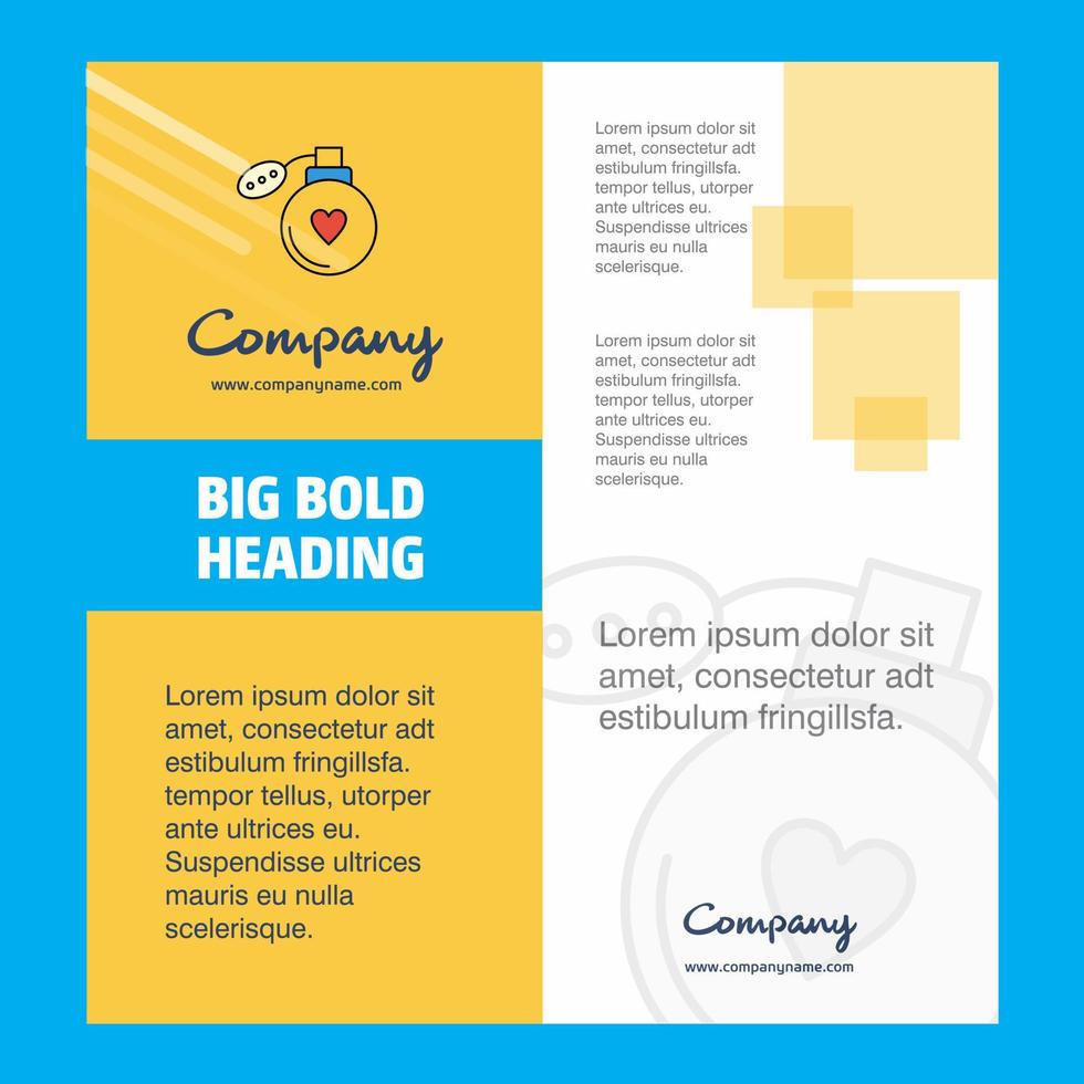 Perfume Company Brochure Title Page Design Company profile annual report presentations leaflet Vector Background