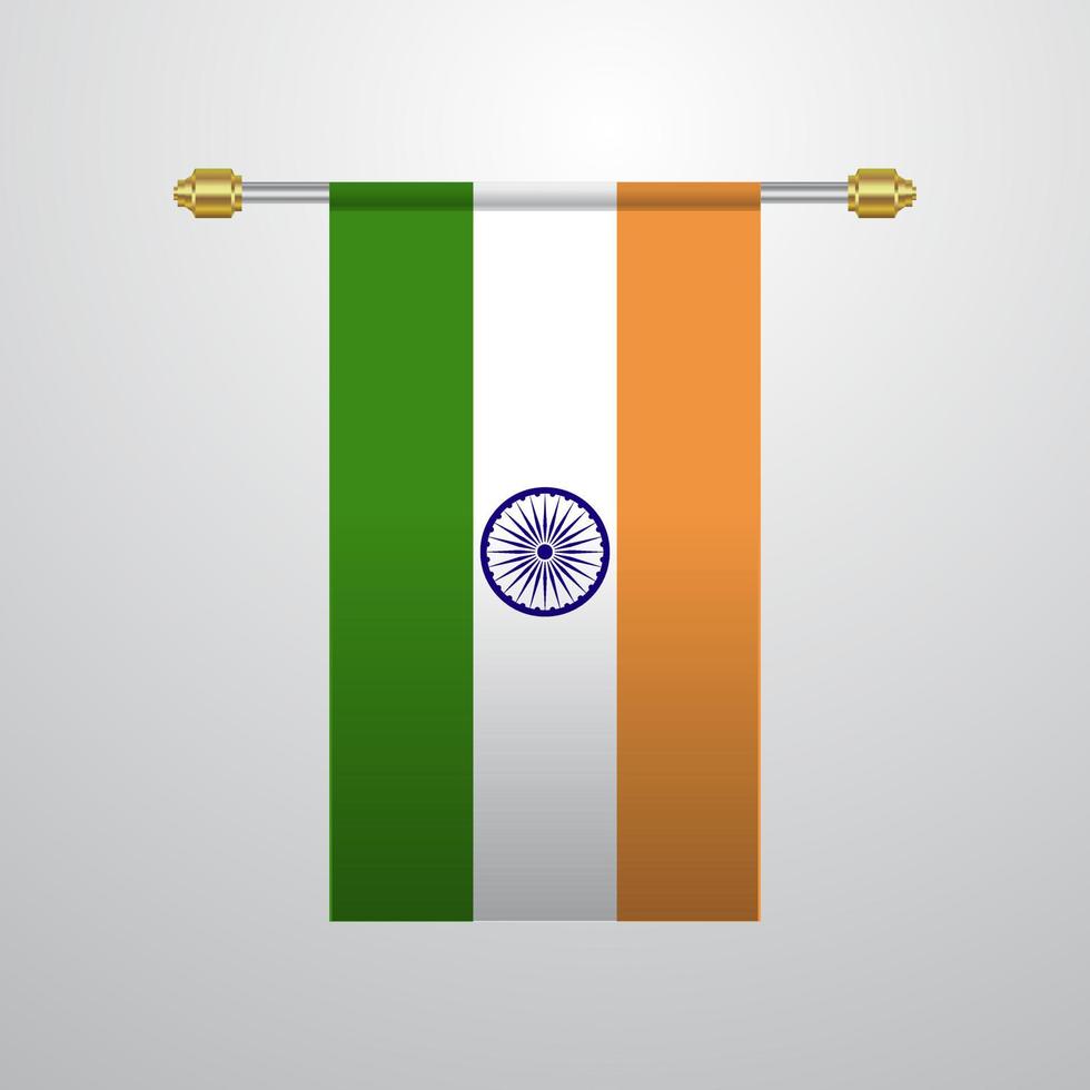 india colgando bandera vector