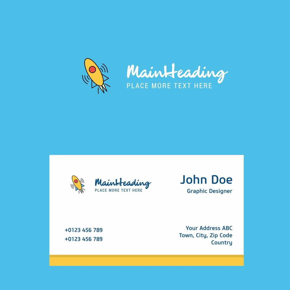 Rocket logo Design with business card template Elegant corporate identity Vector