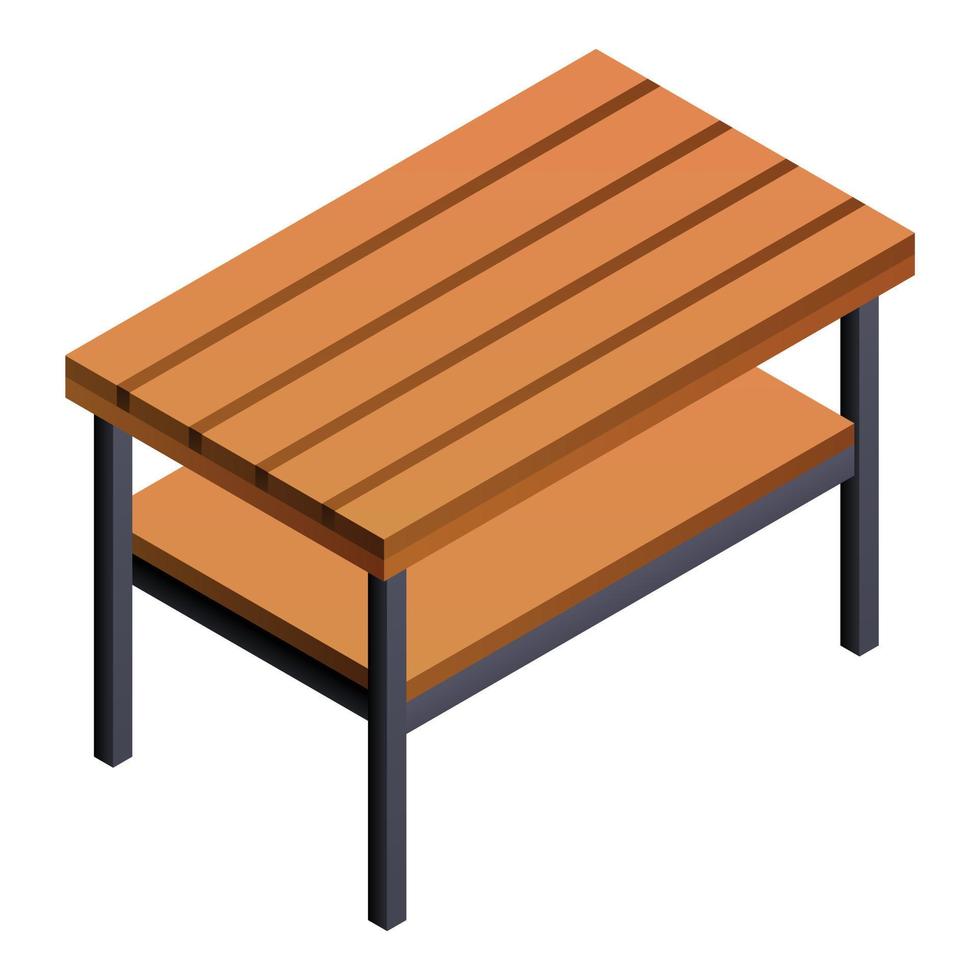 icono de mesa de madera de carpintero, estilo isométrico vector