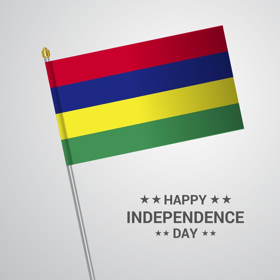 Mauritius Independence day typographic design with flag vector