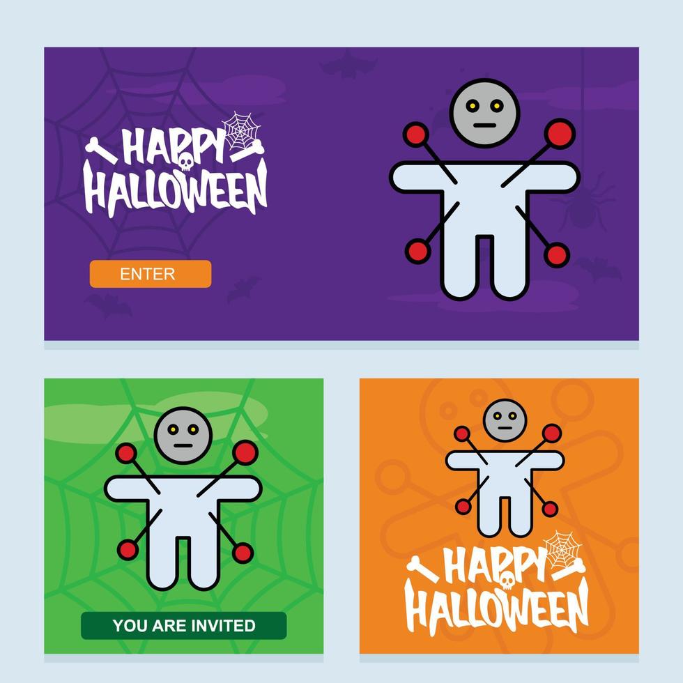 Happy Halloween invitation design with ghost vector