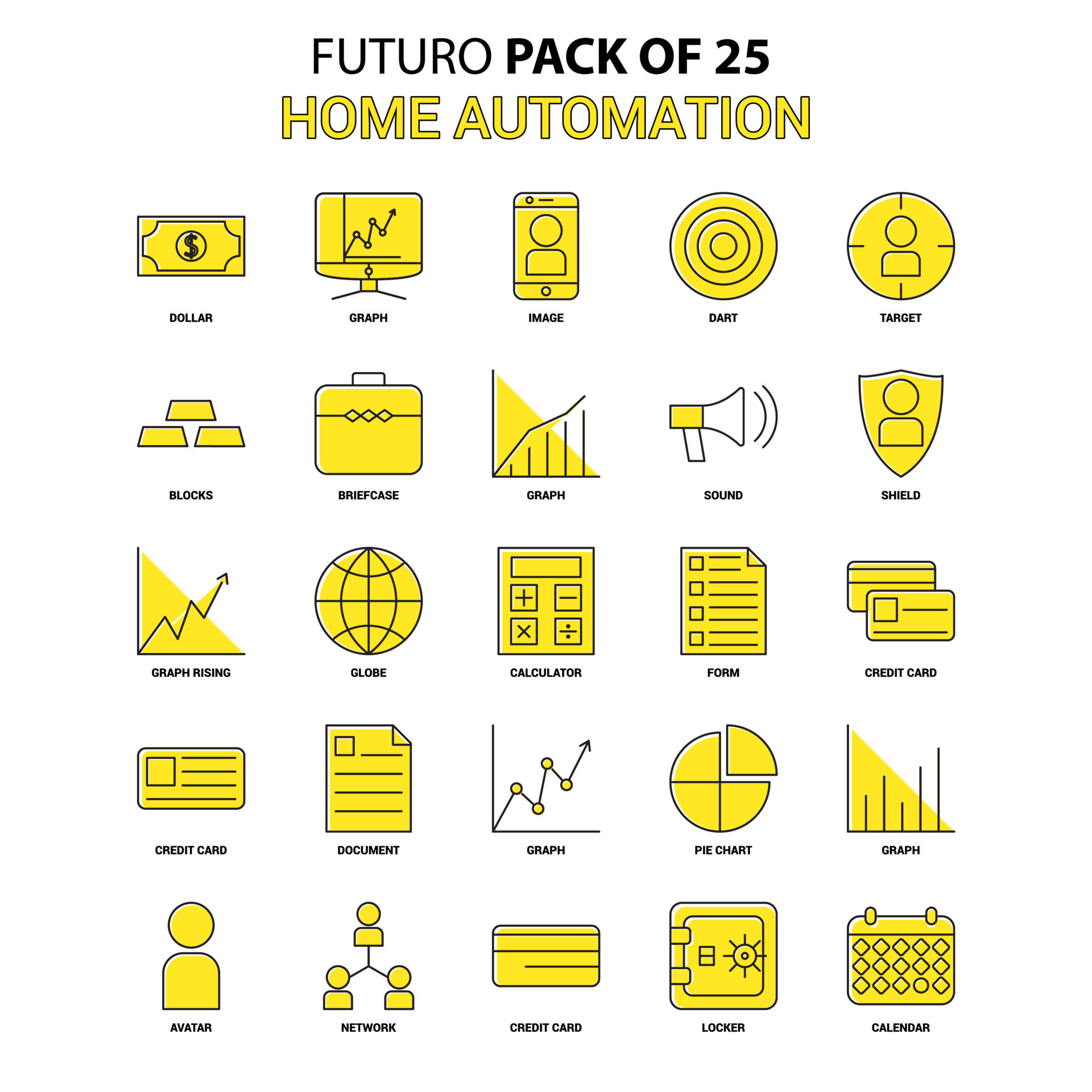 Home Automation Icon Set Yellow Futuro Latest Design icon Pack 14210068 ...