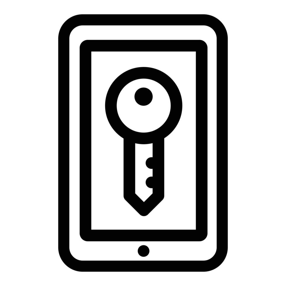 Smartphone lock icon, outline style vector