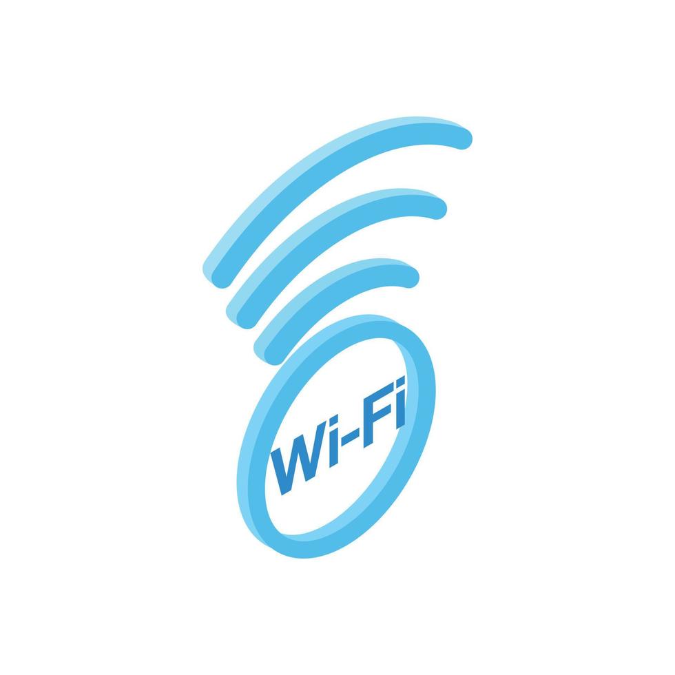 icono 3d isométrico de la zona wifi vector